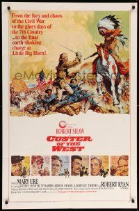 9p208 CUSTER OF THE WEST style A 1sh '68 Shaw, Battle of Little Big Horn, Frank McCarthy!