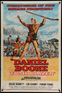 9p211 DANIEL BOONE TRAIL BLAZER 1sh '56 art of Bruce Bennett, conqueror of the savage frontier!