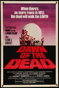 9p215 DAWN OF THE DEAD 1sh '79 George Romero, no more room in HELL for the dead, red title design