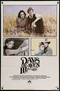 9p217 DAYS OF HEAVEN 1sh '78 Richard Gere, Brooke Adams, directed by Terrence Malick!