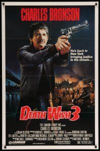 9p225 DEATH WISH 3 1sh '85 art of Charles Bronson bringing justice to the streets!