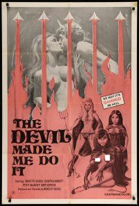 9p240 DEVIL MADE ME DO IT 1sh '70s art of sexy women, so hot its banned in hell!