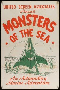 9p241 DEVIL MONSTER 1sh R30s Monsters of the Sea, cool artwork of giant manta ray!