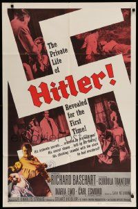9p432 HITLER 1sh '62 Richard Basehart in the title role, Women of Nazi Germany!