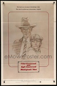9p434 HONKYTONK MAN int'l 1sh '82 art of Clint Eastwood & his son Kyle Eastwood by J. Isom!