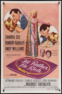 9p461 I'D RATHER BE RICH 1sh '64 sexy Sandra Dee with Robert Goulet & Andy Williams!