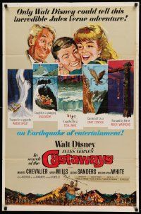 9p463 IN SEARCH OF THE CASTAWAYS 1sh '62 Jules Verne, Hayley Mills in an avalanche of adventure!