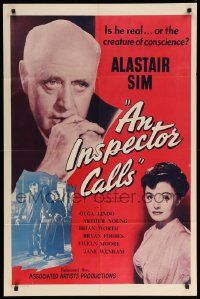 9p472 INSPECTOR CALLS 1sh '55 Alastair Sim stars in J.B. Priestly's famous intriguing story!