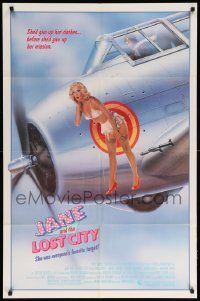 9p486 JANE & THE LOST CITY 1sh '87 Sam J. Jones, Maud Adams, sexy aircraft nose art!