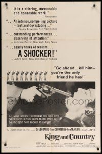 9p512 KING & COUNTRY 1sh '66 directed by Joseph Losey, Dirk Bogarde, shocking gun image!