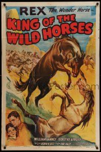 9p515 KING OF THE WILD HORSES 1sh R50 Rex the Wonder Horse is a hate-maddened animal!