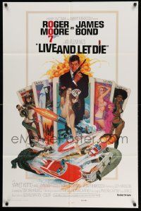 9p530 LIVE & LET DIE East Hemi 1sh '73 Moore as James Bond by Robert McGinnis, no-TA logo design!
