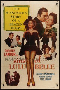 9p546 LULU BELLE 1sh R53 the way sexy Dorothy Lamour looked at men, Sins of Lulu Belle!