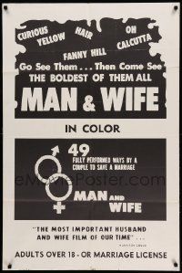 9p556 MAN & WIFE 1sh '70s 49 fully performed ways by a couple to save a marriage!
