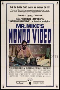 9p588 MR MIKE'S MONDO VIDEO 1sh '79 Bill Murray, Michael O'Donoghue w/pistol & bunnies!