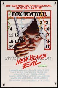9p609 NEW YEAR'S EVIL 1sh '80 holiday horror, a celebration of the macabre!