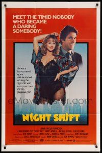 9p611 NIGHT SHIFT int'l 1sh '82 cool image of Henry Winkler & Shelley Long in sexy lingerie!