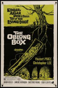 9p625 OBLONG BOX 1sh '69 Edgar Allan Poe's tale of living dead, cool horror art!