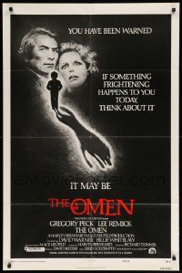 9p629 OMEN style F 1sh '76 Gregory Peck, Lee Remick, Satanic horror, you've been warned!