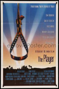 9p657 PLAYER 1sh '92 Robert Altman, Tim Robbins, great image of noose made of film!