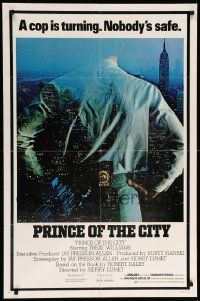 9p667 PRINCE OF THE CITY int'l 1sh '81 directed by Sidney Lumet, Treat Williams over New York City!