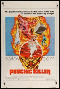 9p675 PSYCHIC KILLER style B 1sh '75 the full power of the mind to penetrate and destroy by thought