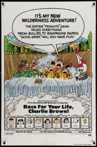 9p680 RACE FOR YOUR LIFE CHARLIE BROWN 1sh '77 Charles M. Schulz, art of Snoopy & Peanuts gang!