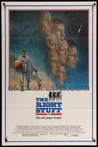 9p706 RIGHT STUFF 1sh '83 great Tom Jung montage art of the first NASA astronauts!