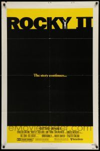 9p717 ROCKY II 1sh '79 Carl Weathers, Sylvester Stallone boxing sequel, black box design!