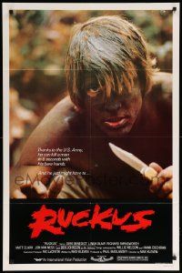 9p721 RUCKUS 1sh '81 muddy Dirk Benedict can kill you in 6 seconds!