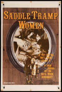 9p725 SADDLE TRAMP WOMEN 1sh '72 if these sexy cowgirls get you, you'll never forget it!