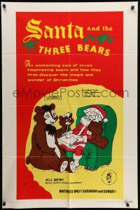9p728 SANTA & THE THREE BEARS 1sh '70 Christmas cartoon, cute Holiday artwork!
