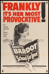 9p742 SCHOOL FOR LOVE 1sh '60 Futures vedettes, sexy Brigitte Bardot, her most provocative movie!