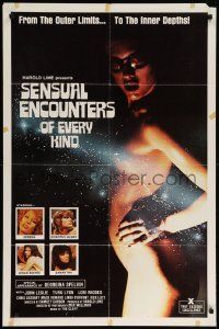 9p754 SENSUAL ENCOUNTERS OF EVERY KIND 1sh '80 sexy alien, from outer limits to the inner depths!