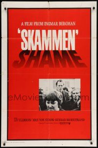 9p773 SHAME int'l 1sh '69 Ingmar Bergman, Liv Ullmann, Max Von Sydow, Skammen!