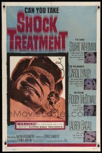 9p779 SHOCK TREATMENT 1sh '64 you actually see a man subjected to electroshock treatments!