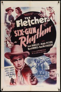 9p787 SIX-GUN RHYTHM 1sh '39 Tex Fletcher, Joan Barclay, Sam Newfield western!