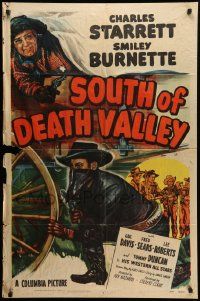 9p810 SOUTH OF DEATH VALLEY 1sh '49 Charles Starrett as the Durango Kid, Smiley Burnette!