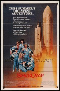 9p813 SPACECAMP advance 1sh '86 Lea Thompson, Kate Capshaw, Kelly Preston, Joaquin Phoenix!