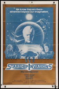 9p824 STARSHIP INVASIONS 1sh '77 wacky aliens who are advanced beyond our imagination!