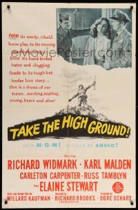 9p856 TAKE THE HIGH GROUND 1sh '53 Korean War, Richard Widmark & Karl Malden, Elaine Stewart!