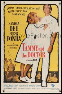 9p858 TAMMY & THE DOCTOR 1sh '63 Harry Keller directed, Peter Fonda, sexy nurse Sandra Dee!