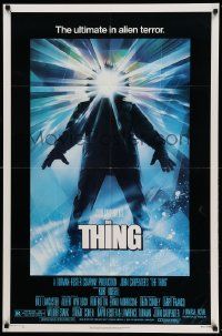 9p885 THING 1sh '82 John Carpenter classic sci-fi horror, Drew Struzan, NSS new credit design!
