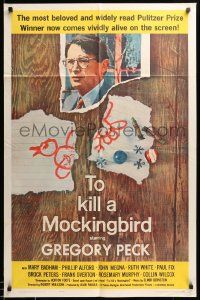 9p901 TO KILL A MOCKINGBIRD 1sh '63 Gregory Peck classic, from Harper Lee's famous novel!