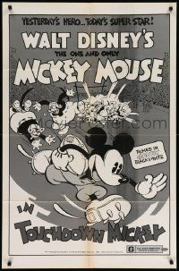 9p914 TOUCHDOWN MICKEY 1sh R74 Walt Disney, great cartoon art of Mickey Mouse playing football!