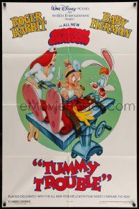 9p928 TUMMY TROUBLE DS 1sh '89 Roger Rabbit & sexy Jessica with doctor Baby Herman!