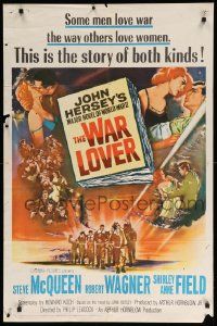 9p948 WAR LOVER 1sh '62 Steve McQueen, Robert Wagner, Shirley Anne Field, dramatic art!