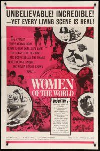 9p982 WOMEN OF THE WORLD 1sh '63 La Donna nel mondo, sexy girls of all countries!