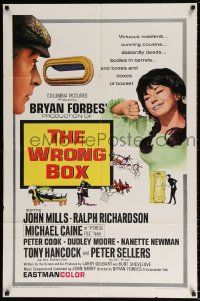 9p986 WRONG BOX 1sh '66 Michael Caine looks through mail slot at pretty girl, English sex!