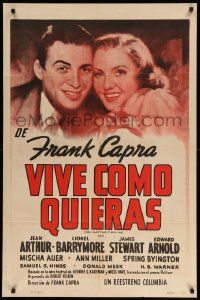 9p989 YOU CAN'T TAKE IT WITH YOU Spanish/U.S. export 1sh R48 Frank Capra, Jean Arthur!